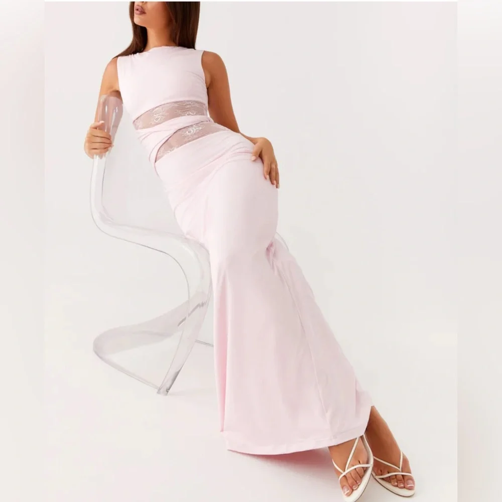 Peppermayo Blush Lace Panel Slip Dress - Picture 3 of 8